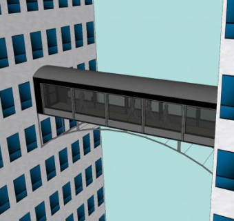 连接两座建筑物的天桥SU模型下载_sketchup草图大师SKP模型