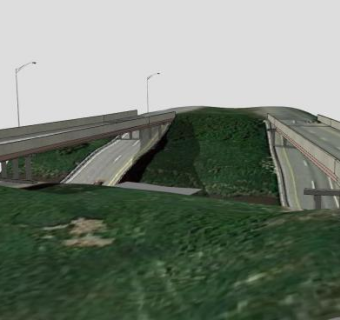 680号州际立交桥横跨蚊子溪SU模型下载_sketchup草图大师SKP模型
