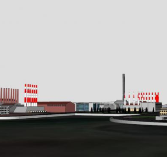 工业城市商业街SU模型下载_sketchup草图大师SKP模型