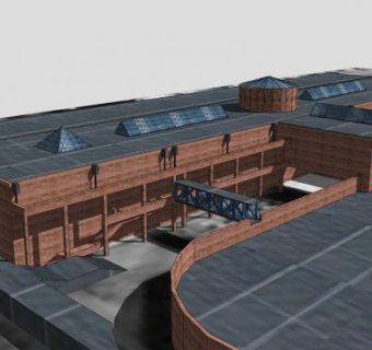 商业购物中心建筑SU模型下载_sketchup草图大师SKP模型