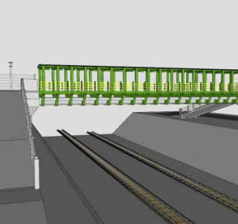 铁轨上天桥步道SU模型下载_sketchup草图大师SKP模型