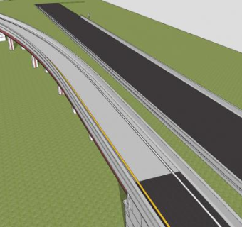 高架高速公路部分路段SU模型下载_sketchup草图大师SKP模型