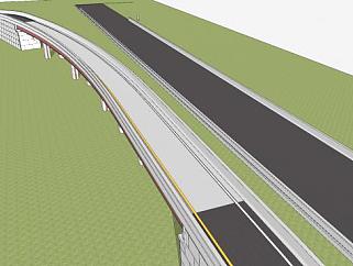高架高速公路部分路段SU模型下载_sketchup草图大师SKP模型