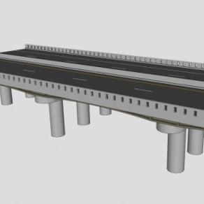 高架公路桥路段SU模型下载_sketchup草图大师SKP模型