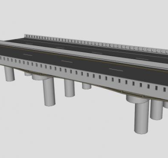 高架公路桥路段SU模型下载_sketchup草图大师SKP模型