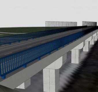 道路高架桥梁SU模型下载_sketchup草图大师SKP模型