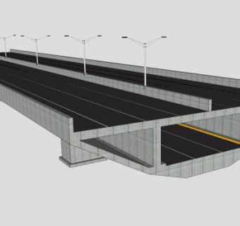 上下高架公路桥SU模型下载_sketchup草图大师SKP模型