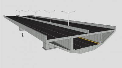 上下高架公路桥SU模型下载_sketchup草图大师SKP模型