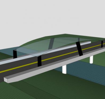 公路架桥上的玻璃雨棚SU模型下载_sketchup草图大师SKP模型