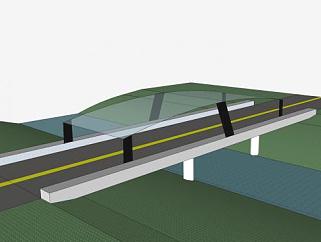 公路架桥上的玻璃雨棚SU模型下载_sketchup草图大师SKP模型