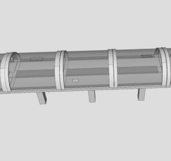 现代玻璃管桥SU模型下载_sketchup草图大师SKP模型