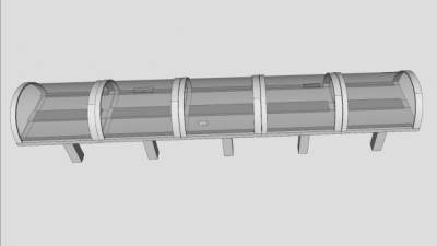 现代玻璃管桥SU模型下载_sketchup草图大师SKP模型