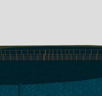 花园池塘上的玻璃桥SU模型下载_sketchup草图大师SKP模型