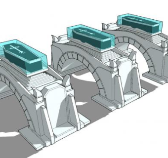 玻璃桥公墓SU模型下载_sketchup草图大师SKP模型