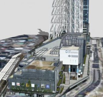 大型商业街建筑SU模型下载_sketchup草图大师SKP模型