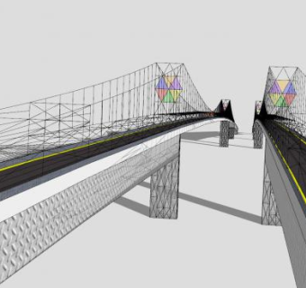查哈里泽大桥SU模型下载_sketchup草图大师SKP模型