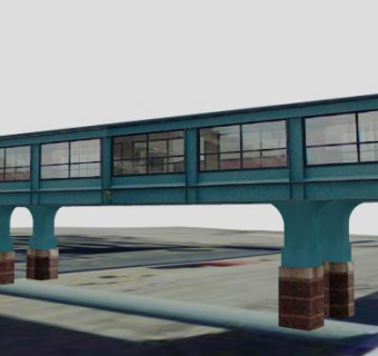 车厢人行天桥SU模型下载_sketchup草图大师SKP模型