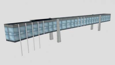 胡佛大厅空中步道SU模型下载_sketchup草图大师SKP模型