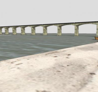 圣雄甘地塞图河桥SU模型下载_sketchup草图大师SKP模型