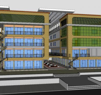 大商场购物中心建筑SU模型下载_sketchup草图大师SKP模型
