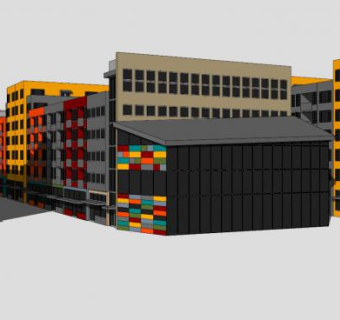 现代城市商业建筑SU模型下载_sketchup草图大师SKP模型