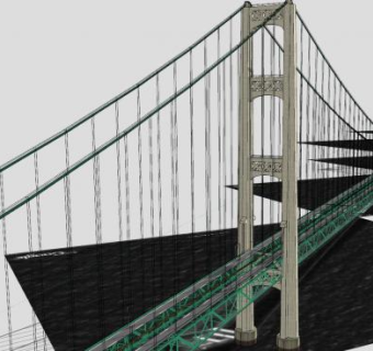 麦基诺跨海桥SU模型下载_sketchup草图大师SKP模型
