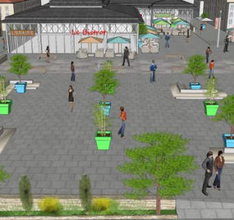 霍尔斯商业建筑SU模型下载_sketchup草图大师SKP模型