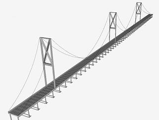 悬索桥吊桥SU模型下载_sketchup草图大师SKP模型