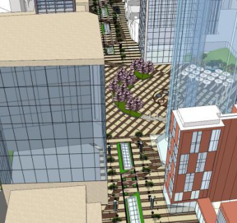 步行街商业街建筑SU模型下载_sketchup草图大师SKP模型