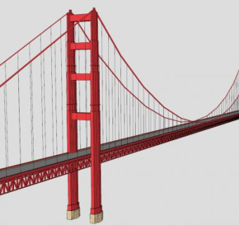 旧金山金门桥SU模型下载_sketchup草图大师SKP模型