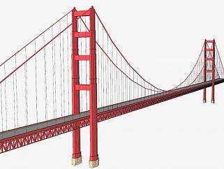旧金山金门桥SU模型下载_sketchup草图大师SKP模型