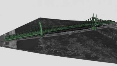 布达佩斯自由桥SU模型下载_sketchup草图大师SKP模型