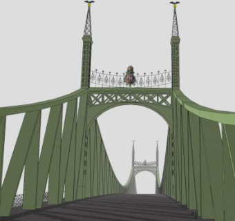 匈牙利布达佩斯自由大桥SU模型下载_sketchup草图大师SKP模型