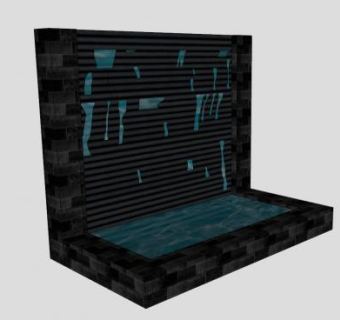 室内流水景墙SU模型下载_sketchup草图大师SKP模型