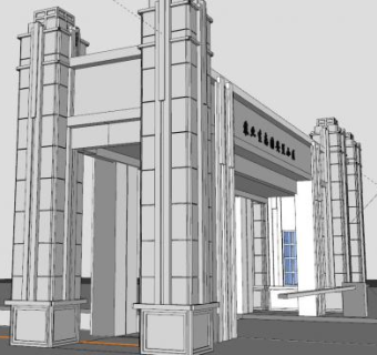 商业建筑大门SU模型下载_sketchup草图大师SKP模型