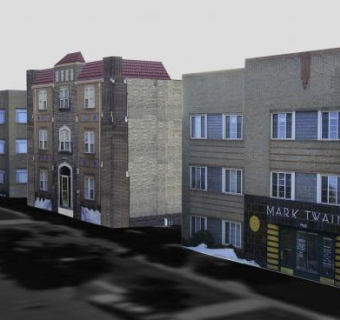 商业街公寓建筑SU模型下载_sketchup草图大师SKP模型