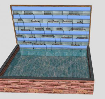 水墙水池SU模型下载_sketchup草图大师SKP模型