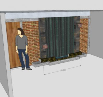 大型欧式流水景墙摆件SU模型下载_sketchup草图大师SKP模型