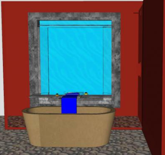 浴室流水浴缸SU模型下载_sketchup草图大师SKP模型