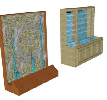 水幕墙双流水屏风SU模型下载_sketchup草图大师SKP模型