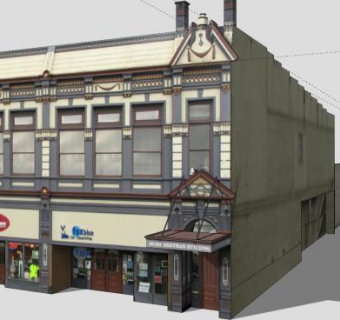 现代服装店建筑SU模型下载_sketchup草图大师SKP模型