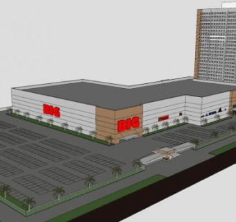 花园商场购物建筑SU模型下载_sketchup草图大师SKP模型