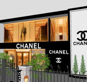 香奈儿商店建筑SU模型下载_sketchup草图大师SKP模型