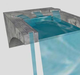 墙壁流水墙喷泉SU模型下载_sketchup草图大师SKP模型