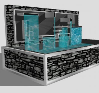 现代流水水幕墙SU模型下载_sketchup草图大师SKP模型
