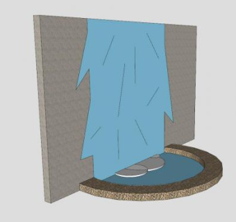 简易流水水幕墙水池SU模型下载_sketchup草图大师SKP模型