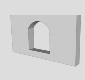 围墙拱形窗格SU模型下载_sketchup草图大师SKP模型