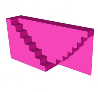 粉色楼梯墙SU模型下载_sketchup草图大师SKP模型