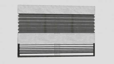 室内百叶帘墙饰SU模型下载_sketchup草图大师SKP模型