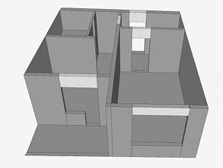 房屋墙壁<em>户型</em>SU模型下载_sketchup草图大师SKP模型